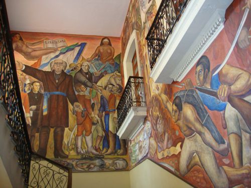 Parte del mural de Jorge Chávez Carrillo