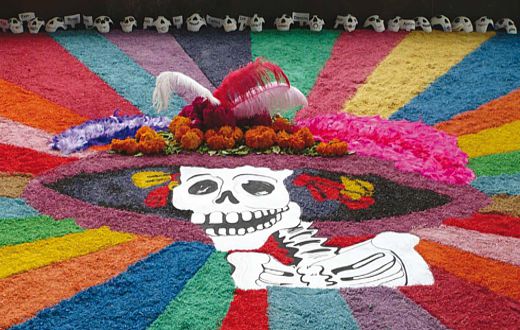 Tapete de acerrín para altar de muertos